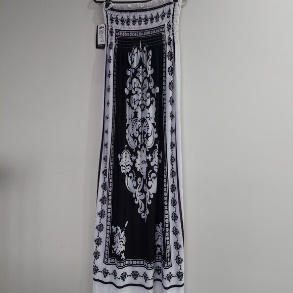 Maxi Beach Cover-Up Dress, Black and White, MAJORA, Size M - Picture 2 of 8